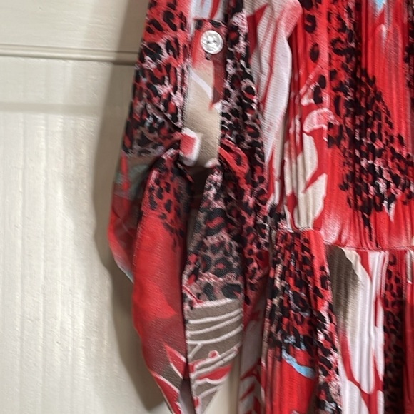 Erin London Women’s Abstract Blouse Plus Size M Red Tones - Picture 4 of 11